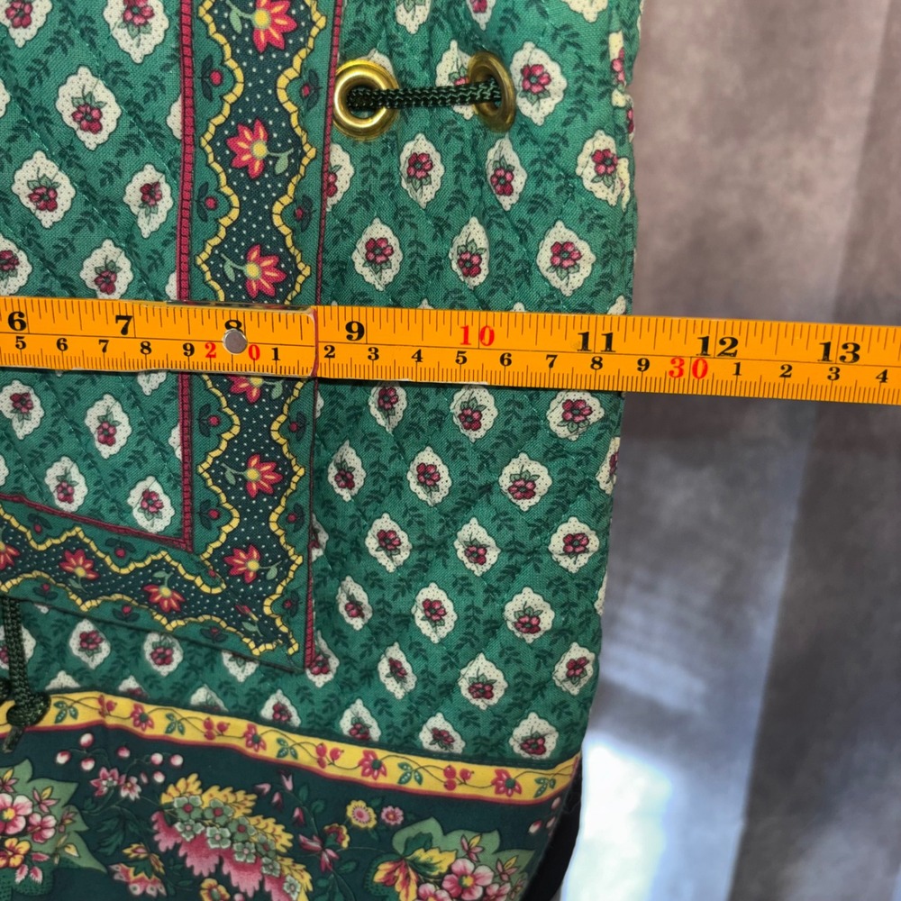 NWOT Vera Bradley Greenfield Backpack Green Floral Quilted Snap Flap - Picture 5 of 8